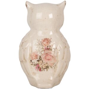 Clayre & Eef 6CE1961L Bufniță decorativă Ceramică bej roz 13x12x22 cm