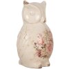 Clayre & Eef 6CE1961L Bufniță decorativă Ceramică bej roz 13x12x22 cm