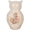 Clayre & Eef 6CE1961L Bufniță decorativă Ceramică bej roz 13x12x22 cm