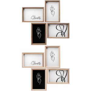 Walther Silhouette Galerie din lemn Alb/Fag pentru 4 fotografii 10x15 cm sau 13x18 cm