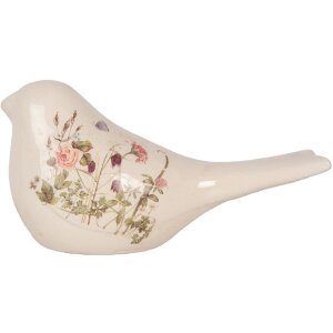 Clayre & Eef 6CE1953L Deko Vogel Beige Florale...