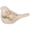 Clayre & Eef Dekoration Vogel Beige Rosa 16x7x9 cm Keramik Landhausstil