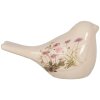 Clayre & Eef Dekoration Vogel Beige Rosa 16x7x9 cm Keramik Landhausstil