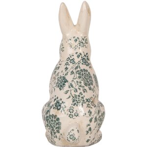 Clayre & Eef 6CE1955L Deko Kaninchen Keramik Beige Grün 16x12x28 cm