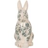 Clayre & Eef 6CE1955L Deko Kaninchen Keramik Beige Grün 16x12x28 cm
