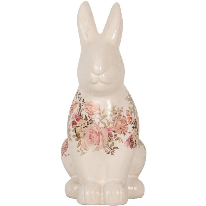 Clayre & Eef 6CE1956L Deko Kaninchen Beige Rosa 16x12x28 cm