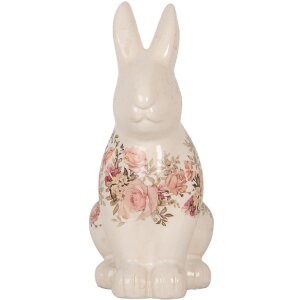 Clayre & Eef 6CE1956L Deko Kaninchen Beige Rosa 16x12x28 cm