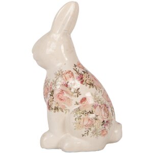 Clayre & Eef 6CE1956L Deko Kaninchen Beige Rosa 16x12x28 cm