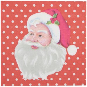 Clayre & Eef 73080 Papierservietten Santa-Motiv Rot...