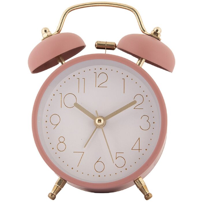 Clayre & Eef 6AC0034P Ceas cu alarmă analogic roz 10x6x12 cm 1xAA
