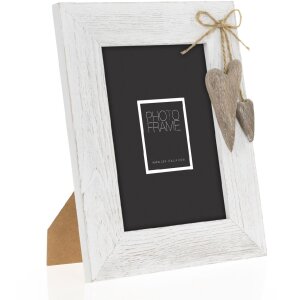 ZEP Holz-Portraitrahmen Lille Braun Weiß 10x15 13x18 15x20 cm Herz-Dekor