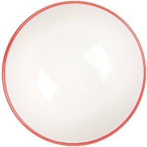 Clayre & Eef 6CEBO0073 Schale Keramik Weiß Rot Ø 9x5 cm 125 ml