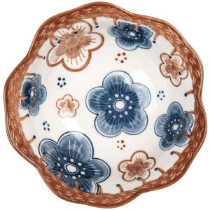 Clayre & Eef 6CEBO0088 Schale Keramik Weiß Braun Ø 10x4 cm 100 ml