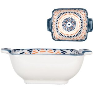 Clayre & Eef 6CEBO0185 Schale Weiß Blau Keramik...