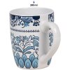 Clayre & Eef 6CEMU0166 Cană albă albastră ceramică Boho 300 ml 12x8x10 cm