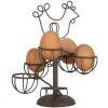 Clayre & Eef 6Y5701 Suport pentru ouă maro din fier stil rural Ø 17x23 cm
