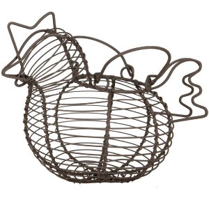 Clayre & Eef 6Y5702 Korb Huhn Landhausstil Braun Eisen 23x14x17 cm