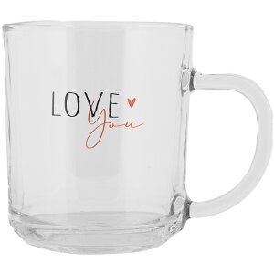 Clayre & Eef BHSGL0015 Teeglas Love You 200 ml 11x8x9...