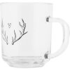 Clayre & Eef NWVGL0003 Pahar de ceai 200 ml transparent cu motiv de coarne de cerb 11x8x9 cm