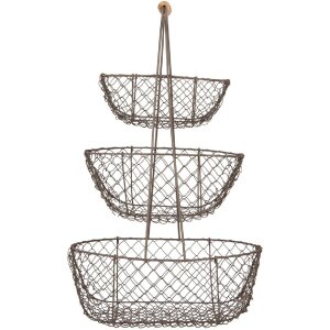 Clayre & Eef 6Y5722 Aufbewahrungskorb Eisen Schwarz...