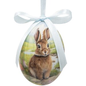 Clayre & Eef 65902 Set de ouă suspendate pentru decorațiuni 12 Ø 4x5 cm Plastic multicolor