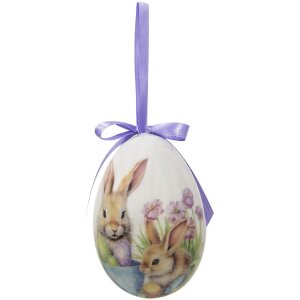 Clayre & Eef 65911 Dekoration Hänger Ei Set 6 Ø 7x10 cm Osterdesign Tiermotive