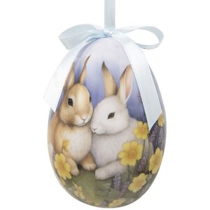 Clayre & Eef 65911 Dekoration Hänger Ei Set 6 Ø 7x10 cm Osterdesign Tiermotive