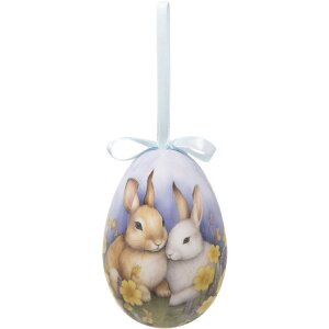 Clayre & Eef 65911 Dekoration Hänger Ei Set 6 Ø 7x10 cm Osterdesign Tiermotive