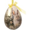 Clayre & Eef 65915 Dekoration Anhänger Ei Set 2 Ø 11x15 cm Landhausstil Hase