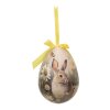 Clayre & Eef 65915 Dekoration Anhänger Ei Set 2 Ø 11x15 cm Landhausstil Hase