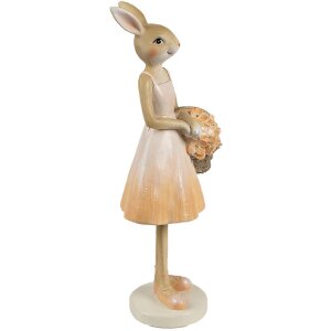 Clayre & Eef 6PR4419 Iepure decorativ bej roz 9x6x21 cm Poliresină