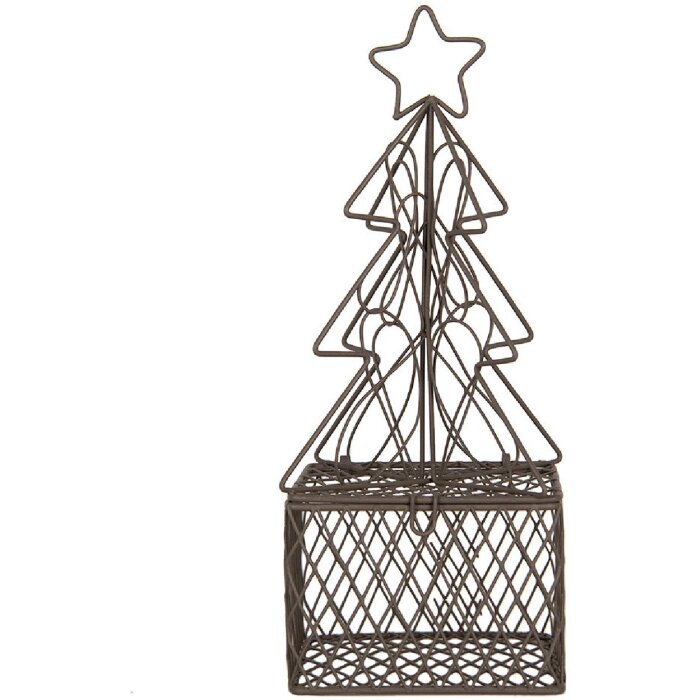 Clayre & Eef 6Y5704 Weihnachtsbaum Braun Eisen 9x9x22 cm Dekoration