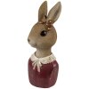 Clayre & Eef 6PR4415 Dekoration Büste Kaninchen Beige Rot 7x7x17 cm