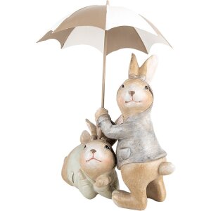 Clayre & Eef 6PR5248 Iepure decorativ cu umbrelă Beige Brown 19x16x23 cm