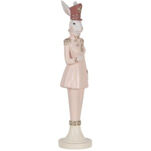Clayre & Eef 6PR5117 Iepure decorativ alb roz...