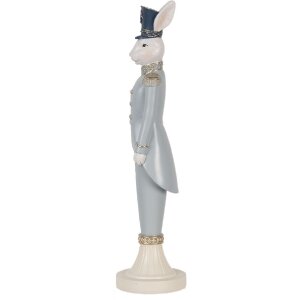 Clayre & Eef 6PR5119 Iepure decorativ alb albastru 9x9x35 cm stil rural