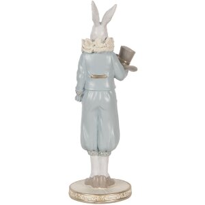 Clayre & Eef 6PR5121 Iepure decorativ alb albastru 11x10x31 cm stil rural