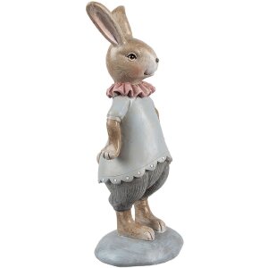 Clayre & Eef 6PR5257 Deko Kaninchen Beige Blau 8x6x19 cm