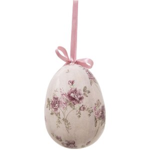 Clayre & Eef 65914 Set 2 ouă decorative pentru agățat Multicolor Ø 9x12 cm