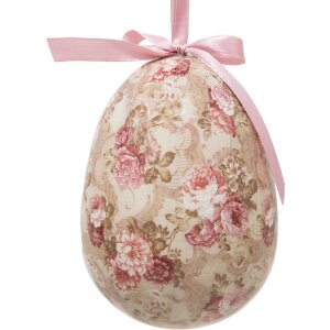 Clayre & Eef 65914 Set 2 ouă decorative pentru agățat Multicolor Ø 9x12 cm