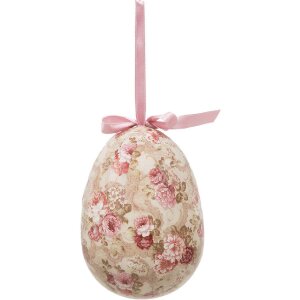 Clayre & Eef 65914 Set 2 ouă decorative pentru agățat Multicolor Ø 9x12 cm