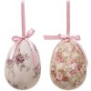 Clayre & Eef 65914 Set 2 ouă decorative pentru agățat Multicolor Ø 9x12 cm
