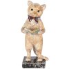 Clayre & Eef 6PR5078 Deko Katze Beige Goldfarbig 12x11x27 cm