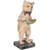 Clayre & Eef 6PR5078 Deko Katze Beige Goldfarbig 12x11x27 cm