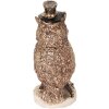 Clayre & Eef 6PR5081 Deko Eule Braun Goldfarbig 7x6x14 cm Polyresin