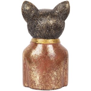 Clayre & Eef 6PR5096 Deko Büste Katze Braun Rot 13x11x23 cm