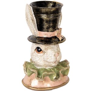 Clayre & Eef 6PR5133 Deko Kaninchen Beige Goldfarbig 18x15x29 cm