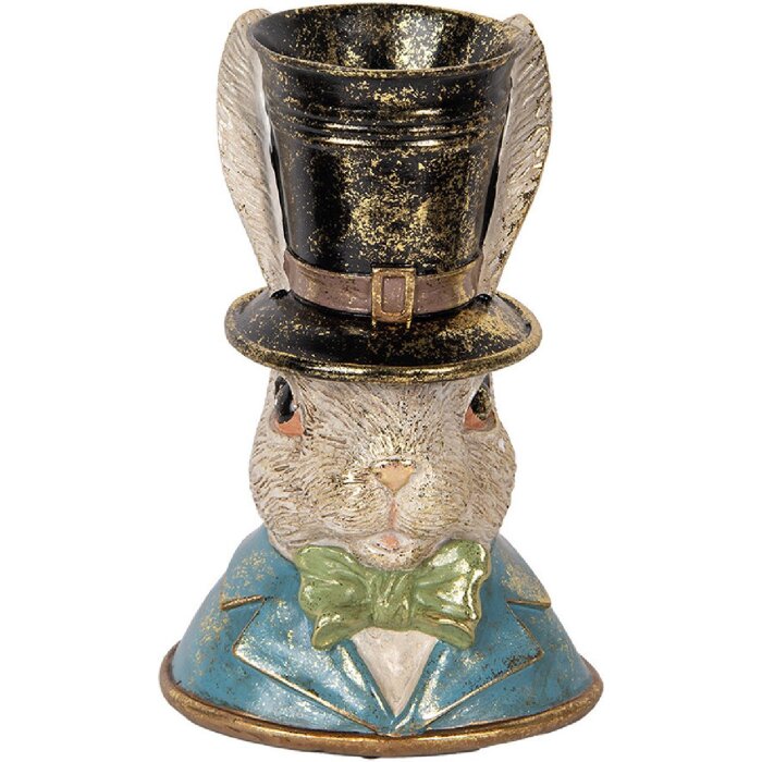 Clayre & Eef 6PR5135 Iepure decorativ albastru verde 19x15x29 cm