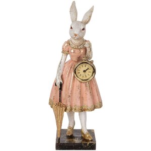 Clayre & Eef 6PR5138 Deko Kaninchen Weiß Rosa...