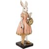 Clayre & Eef 6PR5138 Deko Kaninchen Weiß Rosa 14x11x34 cm Polyresin
